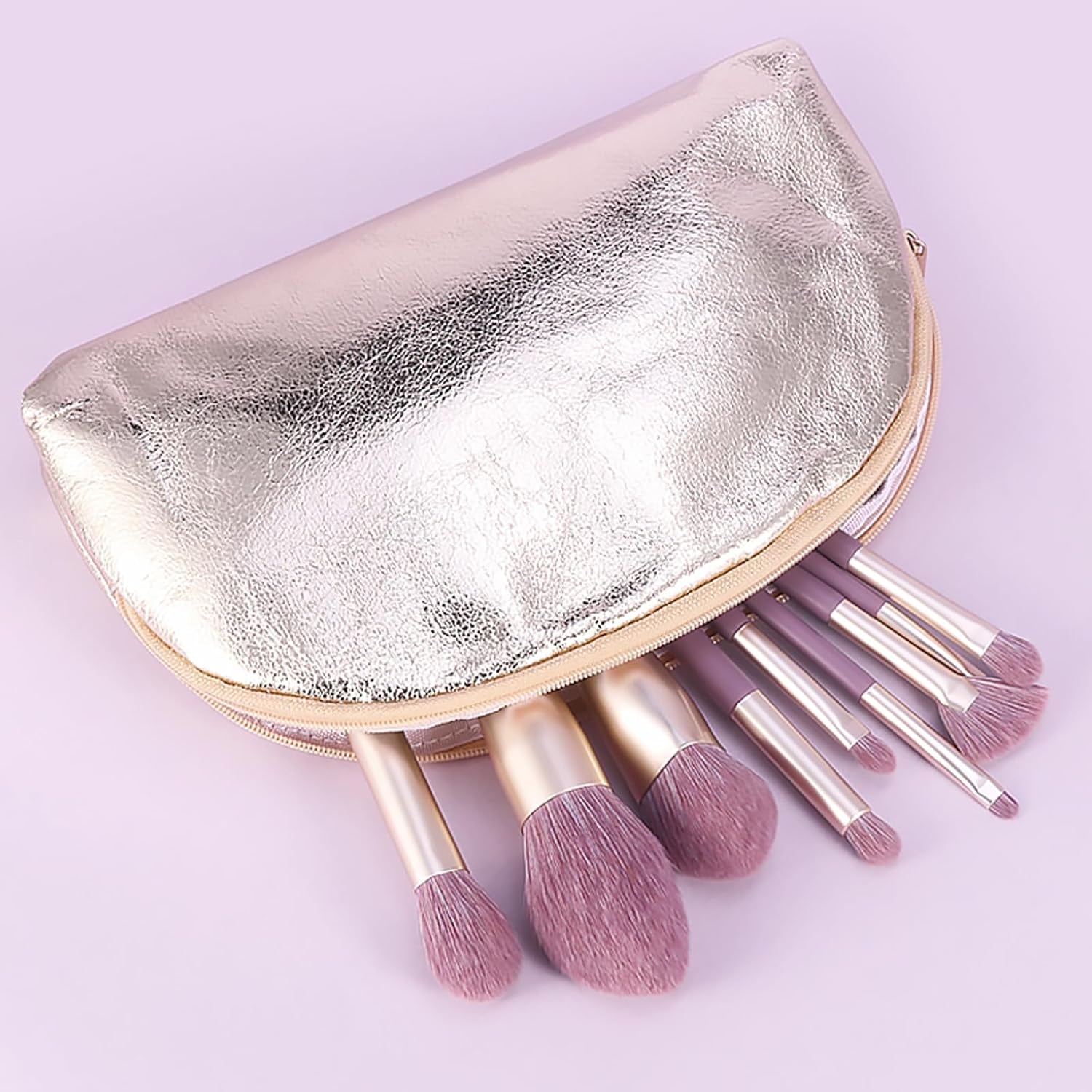 Purple Makeup Brushes Set with Case, Vegan Makeup Brush Set Professional, Colorful Cosmetic Brushes Makeup Set, Natural Fiber Make up Brushes Vegan, Make up Brushes Set Professional.
