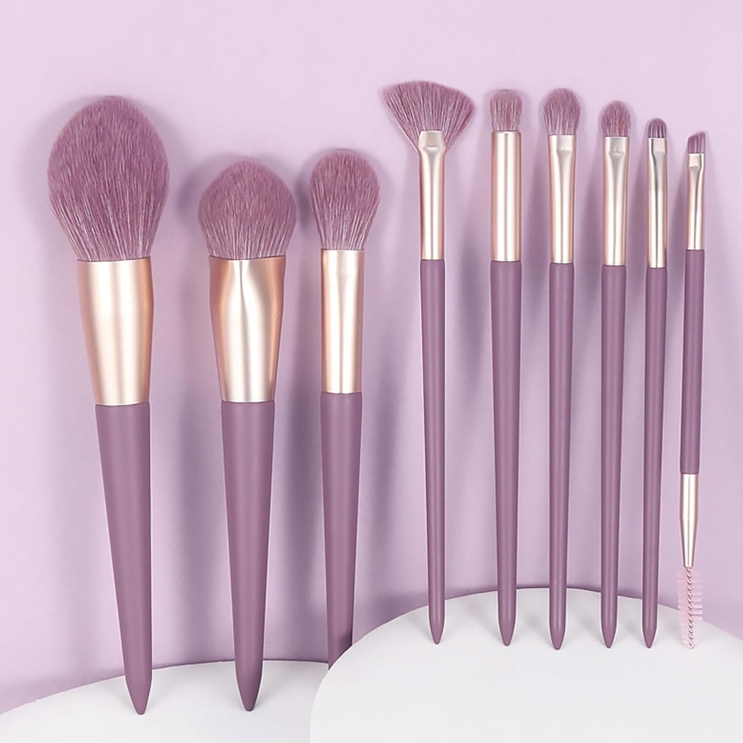 Purple Makeup Brushes Set with Case, Vegan Makeup Brush Set Professional, Colorful Cosmetic Brushes Makeup Set, Natural Fiber Make up Brushes Vegan, Make up Brushes Set Professional.