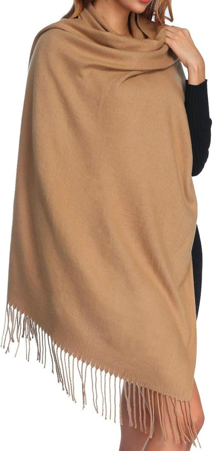 Womens Thick Oversized Pashmina Shawl Wrap Scarves Soft Winter Warm Blanket | Womens Gifts Extra Large Long Wayfarer Travel Blanket
