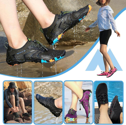 Water Shoes for Women Men, Quick-Dry Barefoot Swim Shoes | Non-Slip Aqua Shoes with Drainage Holes, Breathable, Lightweight, for Beach, Pool, River Boating, Yoga, Walking