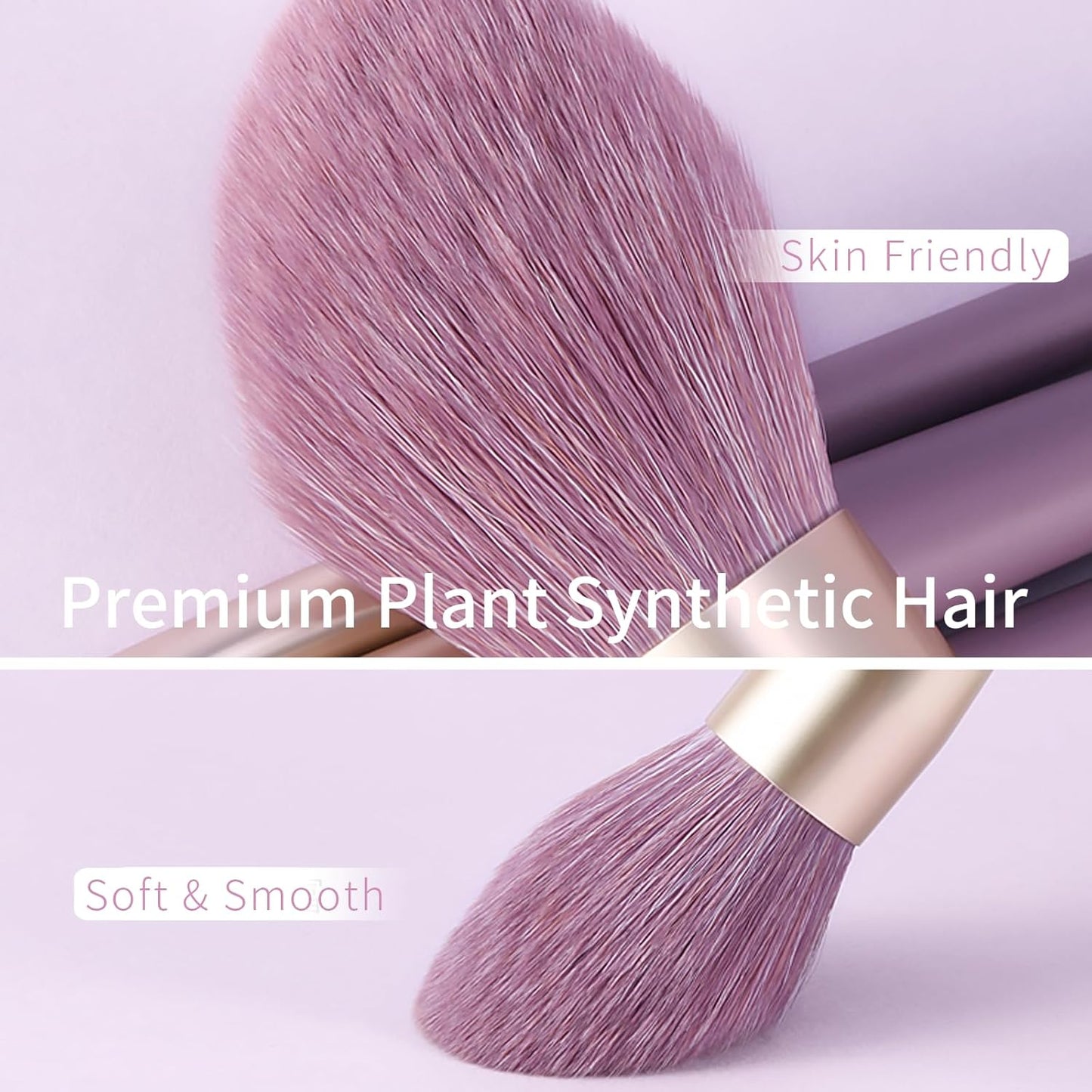 Purple Makeup Brushes Set with Case, Vegan Makeup Brush Set Professional, Colorful Cosmetic Brushes Makeup Set, Natural Fiber Make up Brushes Vegan, Make up Brushes Set Professional.