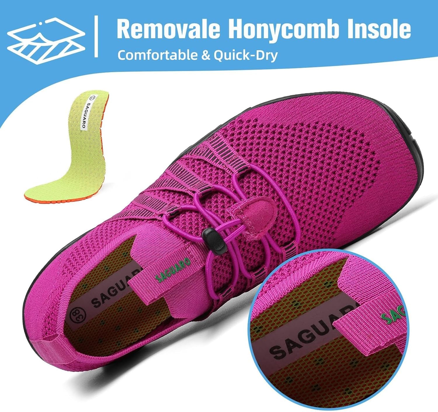 Water Shoes for Women Men, Quick-Dry Barefoot Swim Shoes | Non-Slip Aqua Shoes with Drainage Holes, Breathable, Lightweight, for Beach, Pool, River Boating, Yoga, Walking