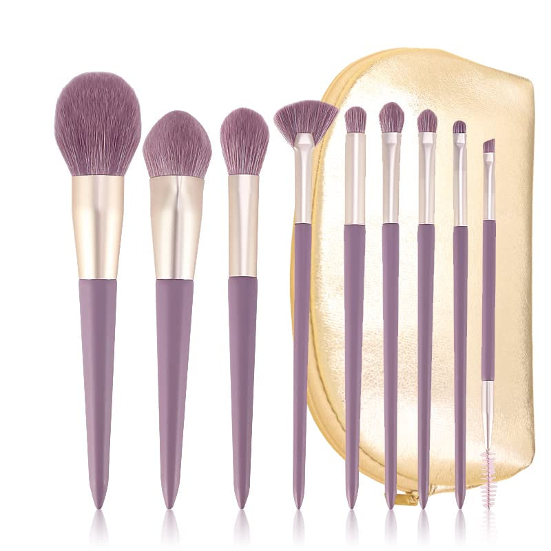 Purple Makeup Brushes Set with Case, Vegan Makeup Brush Set Professional, Colorful Cosmetic Brushes Makeup Set, Natural Fiber Make up Brushes Vegan, Make up Brushes Set Professional.